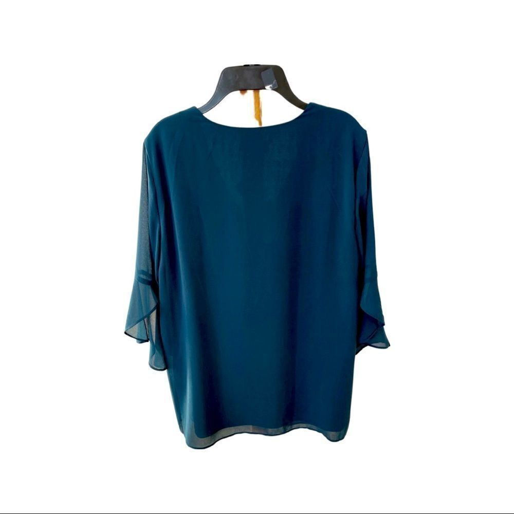 Calvin Klein Collection Flutter V Neck Top - Picture 2 of 5